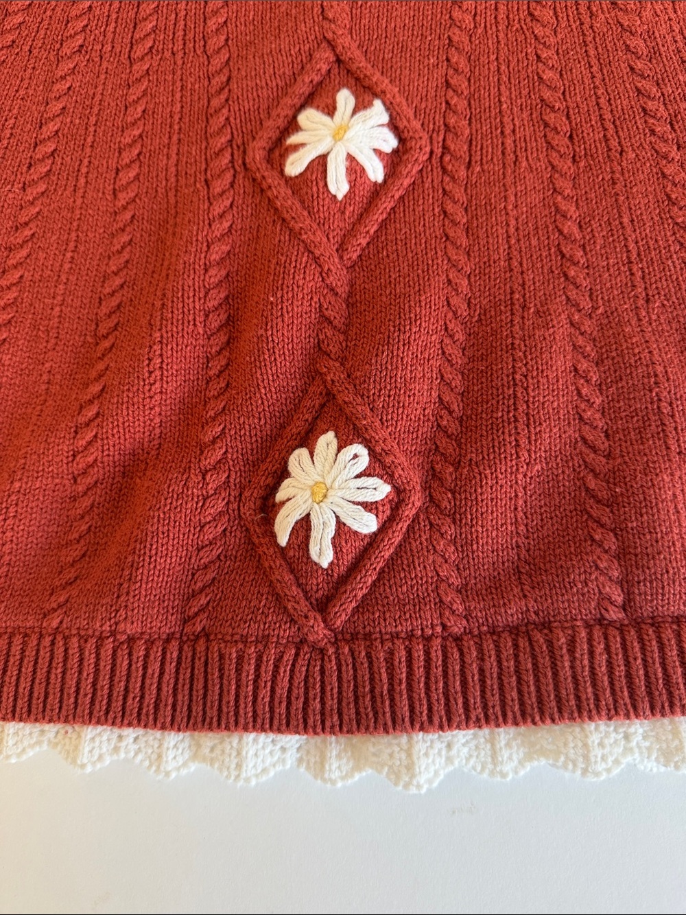Cupcakes and Cashmere Toddler's Daisy Coral Cable Knit Sweater Dress - Picture 6 of 14